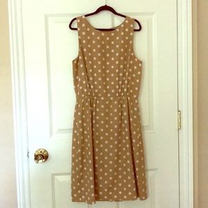Sleeveless polka dot J Crew dress